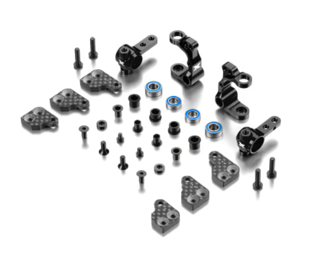 Team Xray #XR320904 - ALU STEERING BLOCKS & C-HUBS WITH BACKSTOP - SET
